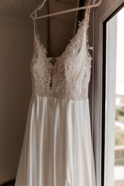 Arlene - Satin Beach Wedding Dress (Sample Sale