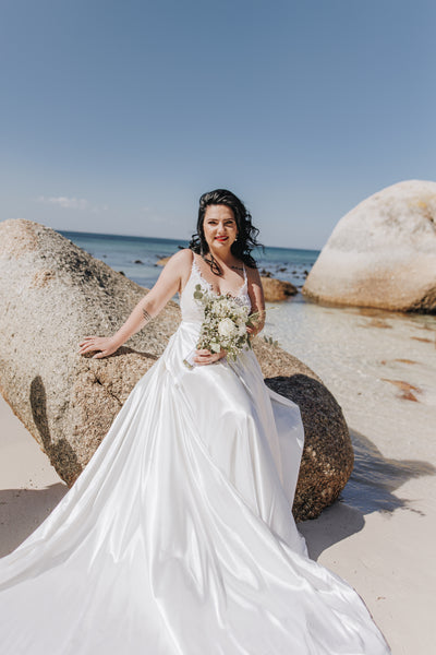 Arlene - Satin Beach Wedding Dress (Sample Sale