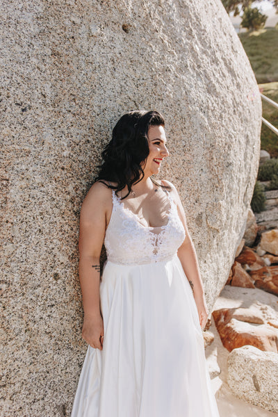 Arlene - Satin Beach Wedding Dress (Sample Sale