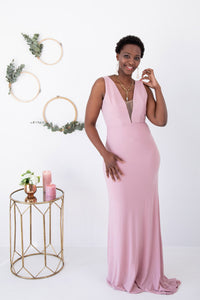 Soft pink fitted dress