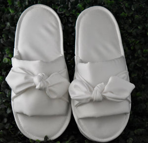 Satin Bow Bridal Slippers
